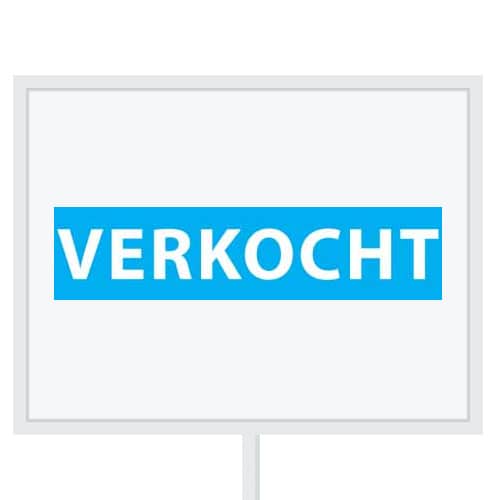 Reclameborden Totaal makelaarsstickers stickers voor makelaars Verkocht wit licht blauw