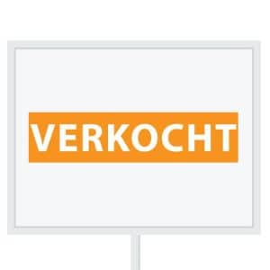 Reclameborden Totaal makelaarsstickers stickers voor makelaars Verkocht wit oranje