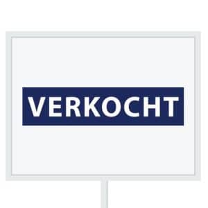 Reclameborden Totaal makelaarsstickers stickers voor makelaars Verkocht wit royal blauw