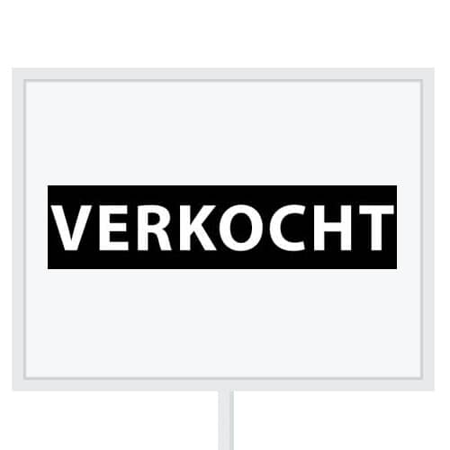 Reclameborden Totaal makelaarsstickers stickers voor makelaars Verkocht wit zwart