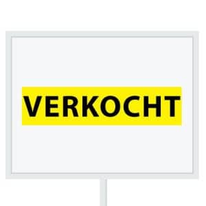 Reclameborden Totaal makelaarsstickers stickers voor makelaars Verkocht zwart geel
