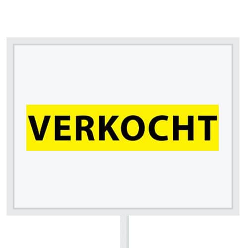Reclameborden Totaal makelaarsstickers stickers voor makelaars Verkocht zwart geel