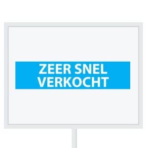 Reclameborden Totaal makelaarsstickers stickers voor makelaars Zeer snel verkocht wit lichtblauw