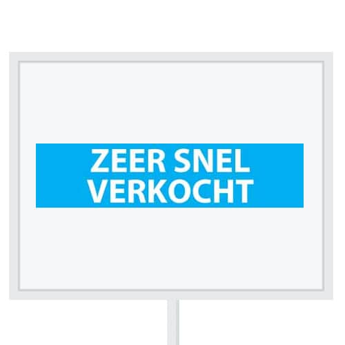 Reclameborden Totaal makelaarsstickers stickers voor makelaars Zeer snel verkocht wit lichtblauw