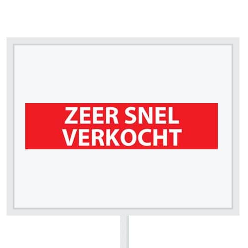 Reclameborden Totaal makelaarsstickers stickers voor makelaars Zeer snel verkocht wit rood