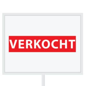 Reclameborden Totaal makelaarsstickers stickers voor makelaars verkocht rood wit