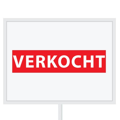 Reclameborden Totaal makelaarsstickers stickers voor makelaars verkocht rood wit