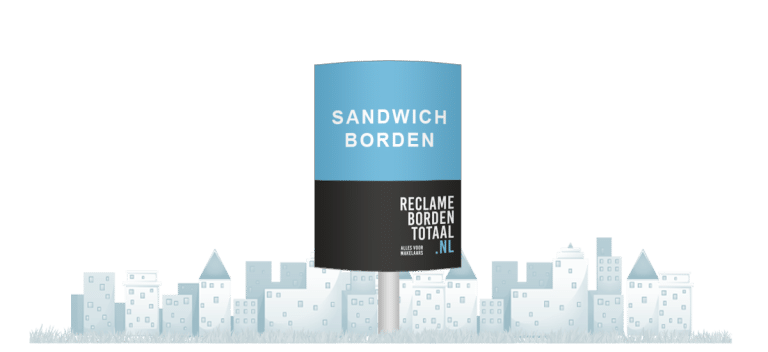 Sandwichborden geleverd en geplaatst door Reclameborden Totaal