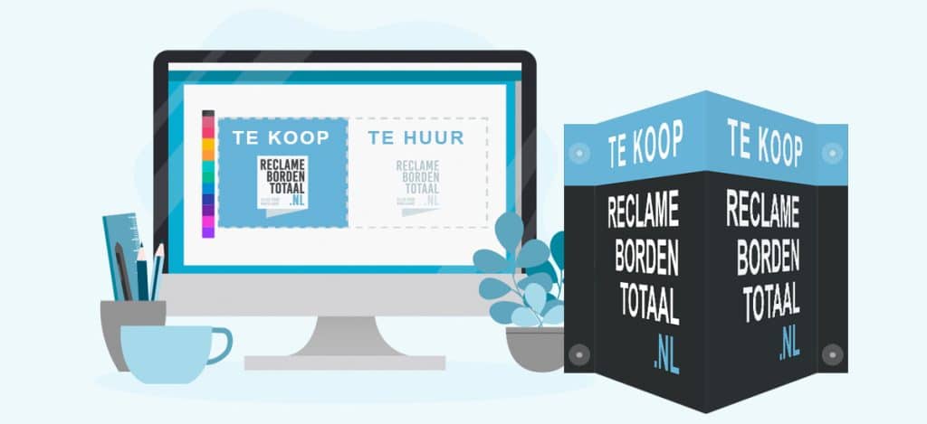 Reclameborden Totaal levert makelaarsborden, v-borden en raampresentatie voor makelaars