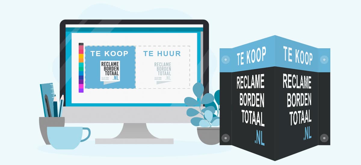 Reclameborden Totaal levert makelaarsborden, v-borden en raampresentatie voor makelaars