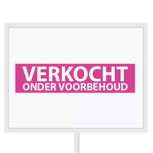 verkocht onder voorbehoud sticker magenta
