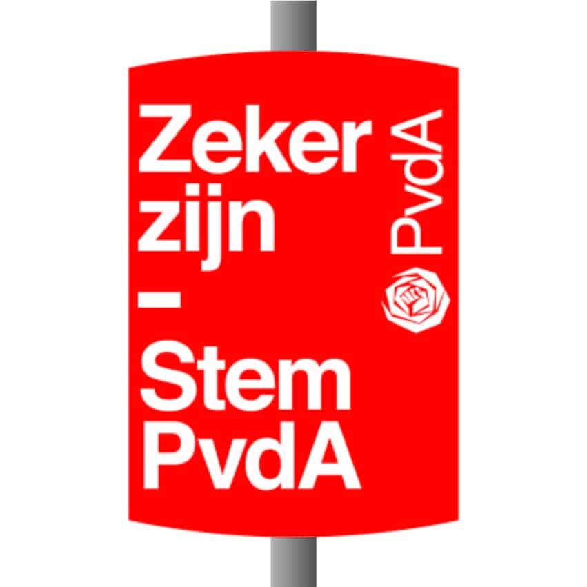 Sandwichborden Lantaarnpaalbord formaat A0 Verkiezingsbord A0 PVDA