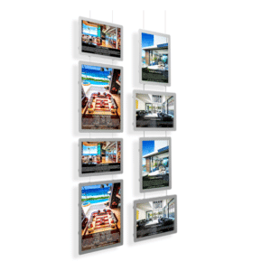Led raampresentatie voor makelaar vitrinemedia landscape portrait liggend staand