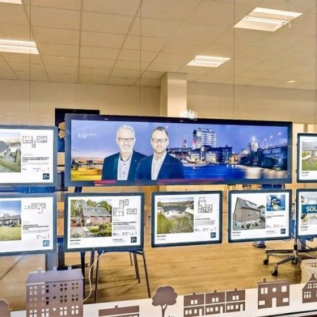Vitrinemedia Panoramabanner met A3 LED Displays